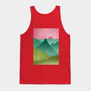 Mountains in a pink sky Tank Top